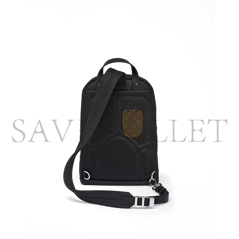 Pra*a re-nylon and saffiano leather backpack 2vz105 (31*20*5cm)